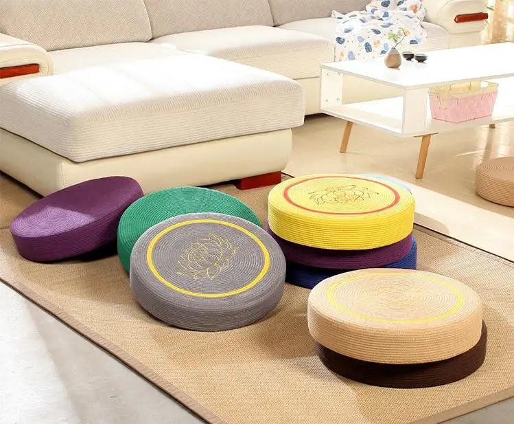 New Design Round Pouf Tatami Cushion Floor Cushions Meditation Yoga Mat Zafu Chair 40/45/50/60cm Height 6cm | Дом и сад