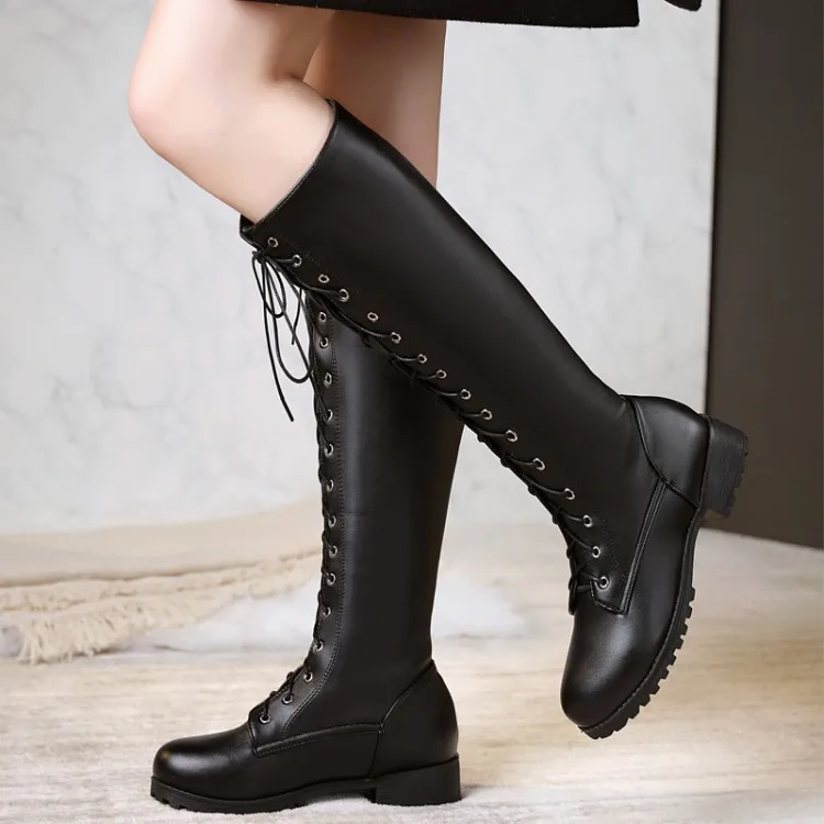 Сапоги больших размеров 11 17 Женские зимние ботинки Женская обувь botas Willow cross binding с
