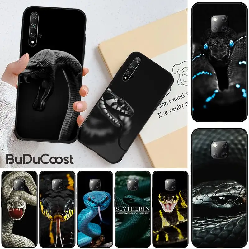 Кожаный чехол со змеиным принтом мягкий для Huawei Honor 8X 9 10 20 Lite 7A 8A 5A 7C 10i 20i 9X play