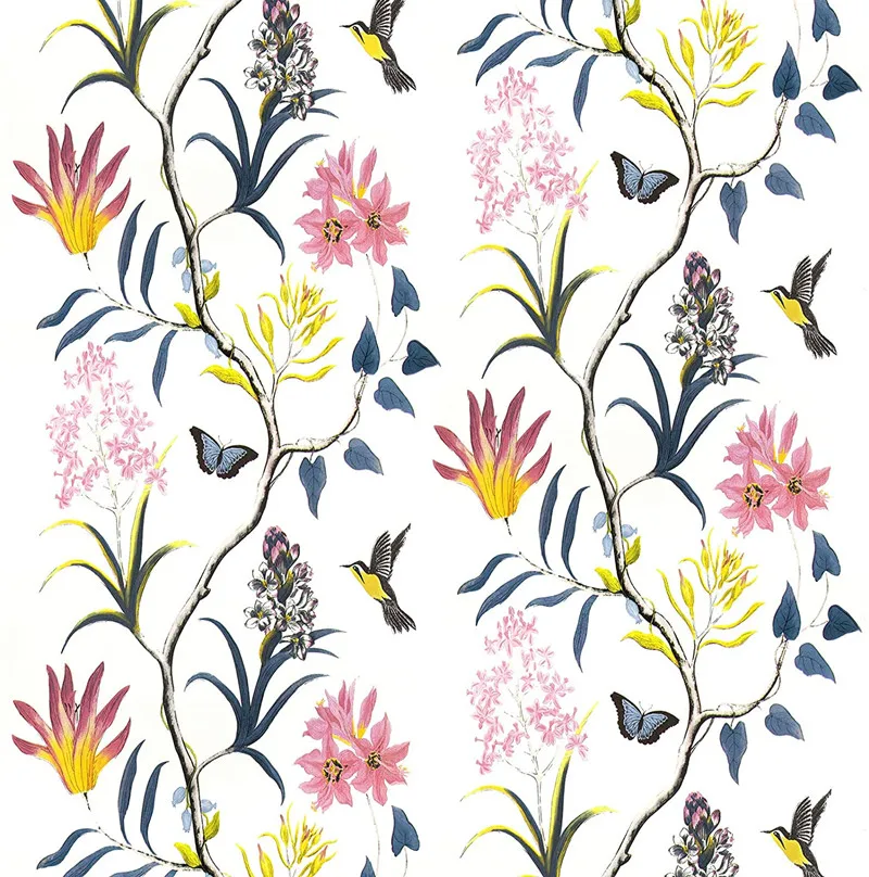 

Vinyl Peel and Stick Wallpaper Flower and Bird Decorative Self Adhesive Removable Contact Paper Film Wall Covering for Home Use