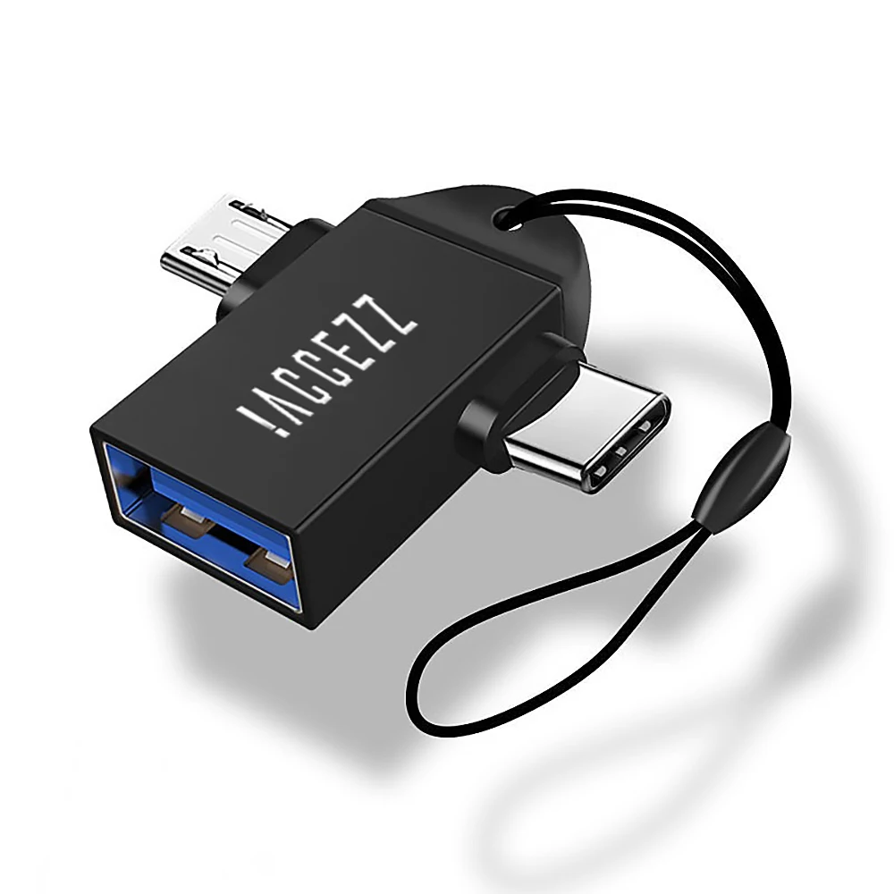 ! Адаптер ACCEZZ 2 в 1 Type C OTG переходник с Micro USB на 3 0 мама адаптер для Macbook Pro Xiaomi mi 9 Huawei