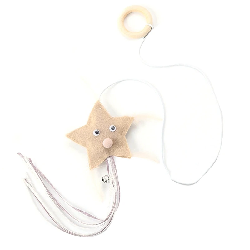 

Cat Toy Cat Tassel Wand Star Cloud Cat Bell Decor Cat Teaser Wand Pet Cat Toys Interactive For Cats Kitten Cat Supplies