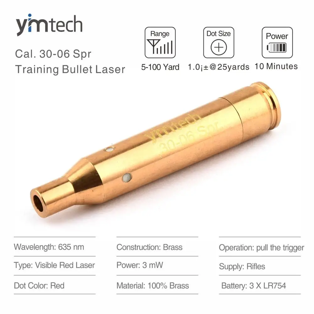 

Laser Trainer Bullet Red Dot Caliber 30-06 Spr, 25-06 Spr 270Win Training Bullet Laser Tactical Red Dot Bore Scope