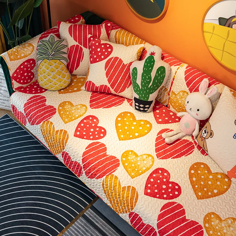 Sofa Towel Cushion Couch Cover Embroidery Four Season Universal Slipcover White Non-slip Cloth Covers Seat for Living Room | Дом и сад