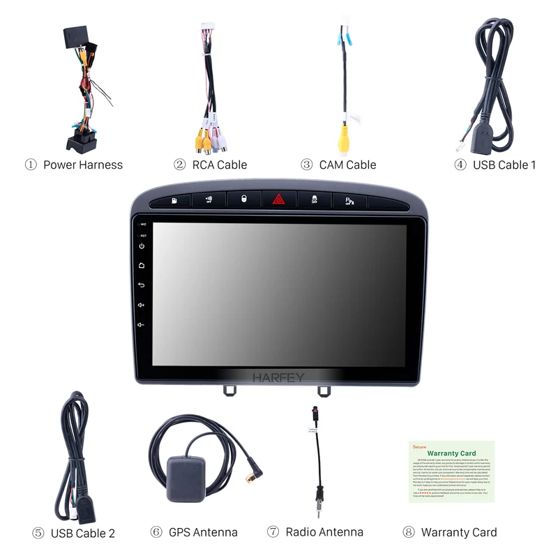 Harfey 9 &quotAndroid 8 1 GPS navi Автомобильный мультимедийный плеер 2Din для PEUGEOT 408 2010 2016 радио
