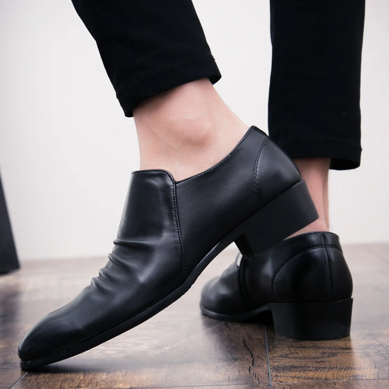 New men's casual shoes, men's formal shoes, fashionable leather pointed shoes, men's oxford shoes, dresses, large size shoes
