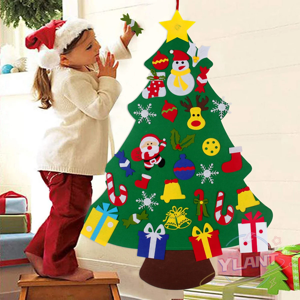 

Ylant DIY Felt Christmas Tree Christmas Decorations for Home 2021 Cristmas Ornament Xmas Navidad Gifts Santa Claus New Year Tree