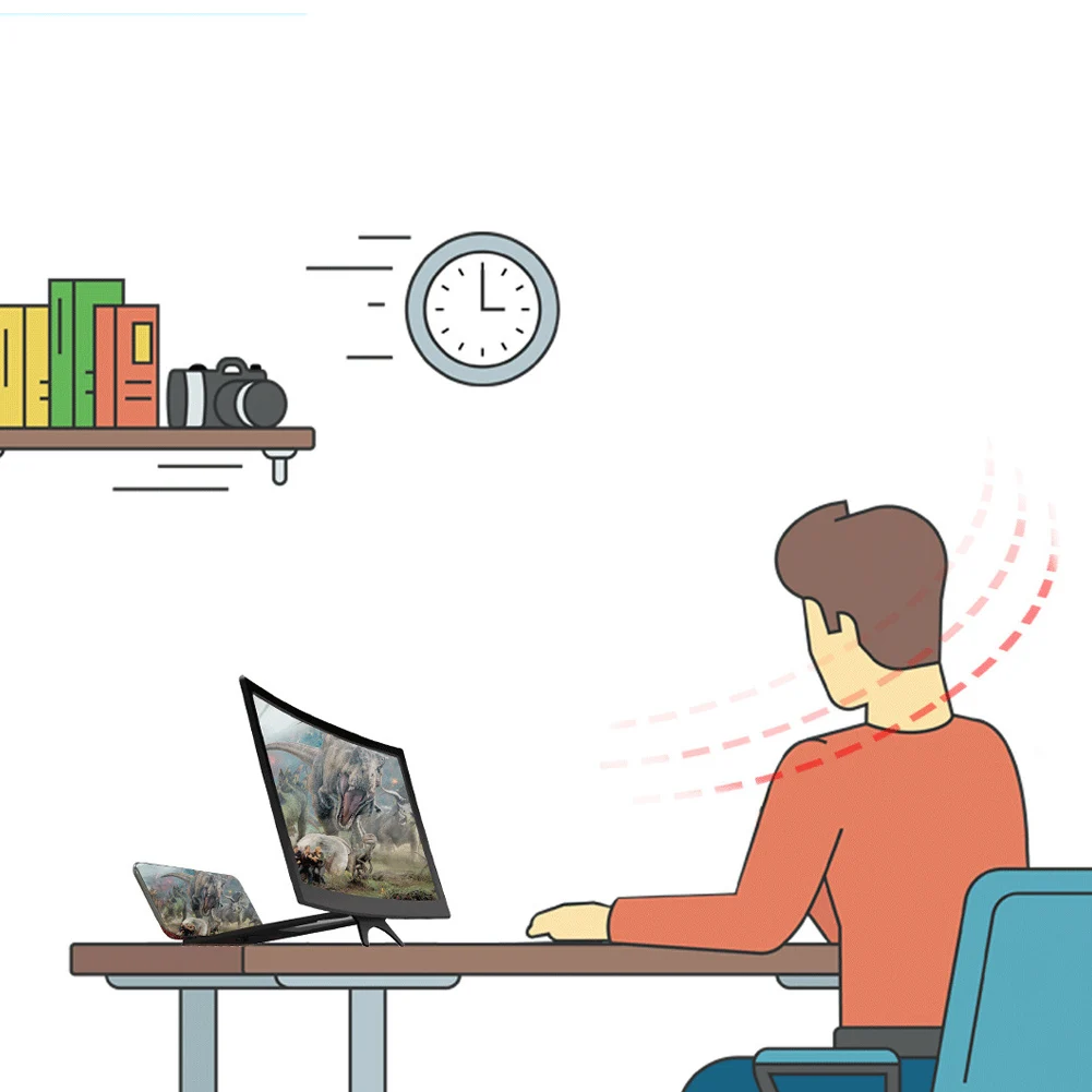 3D Лупа выдвижной усилитель экран мобильного телефона HD Универсальный 12 дюймов