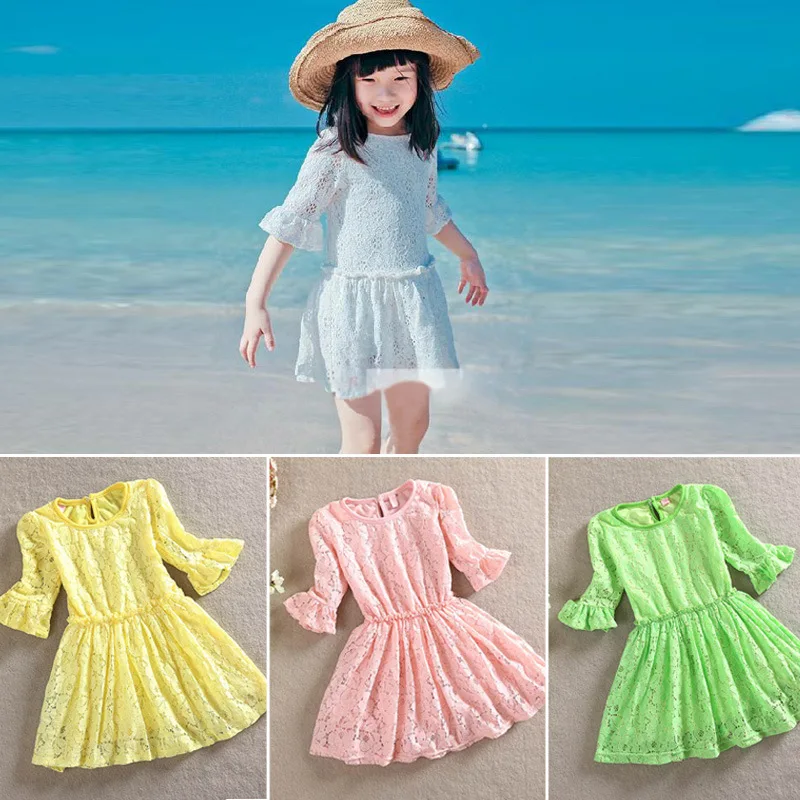 Toddler Girls Casual Beach Dress Summer Little Half Sleeve Cotton Kids Beauty and Short Costume for 2-5Y | Детская одежда и обувь