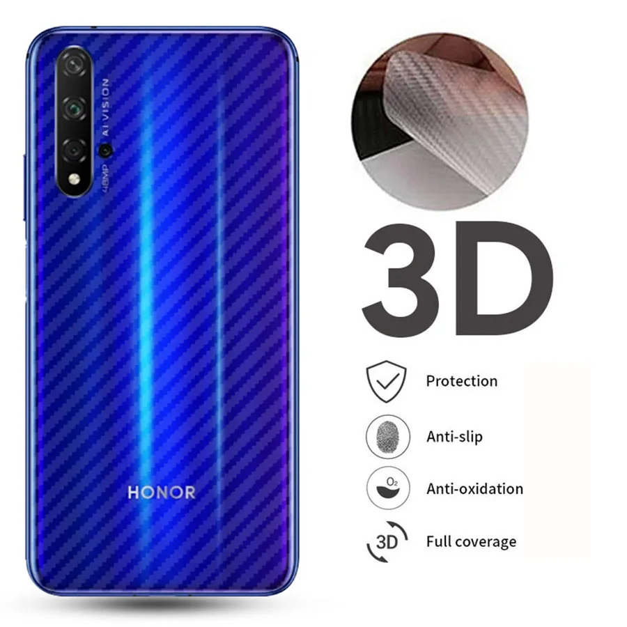 5 шт 3D задняя защитная пленка из углеродного волокна для huawei P30 mate 20 Honor Pro 8X 9X P Smart