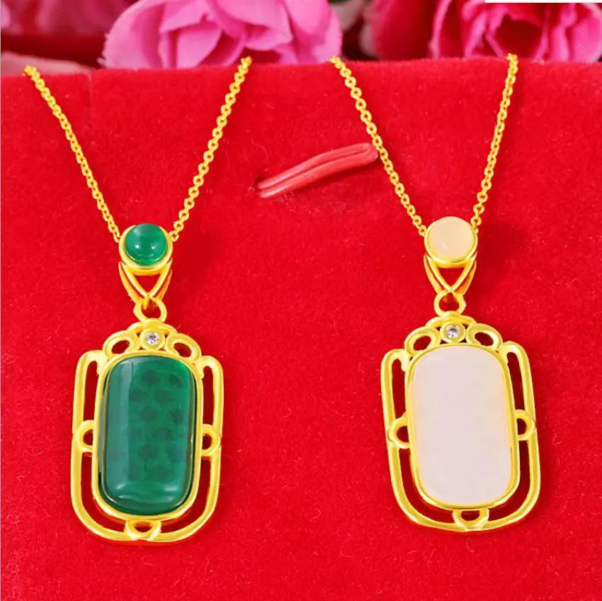 

Hi 2 pcs/lot Fashion sporty 24K Gold geometric Pendant Necklace for party Jewelry with Chain Choker Birthday Gift