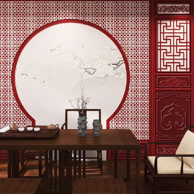 

Colomac Custom Chinese Classical Flower and Bird Screen Wallpaper Reasoning Game Mural Home Decor Living Room Dropshipping