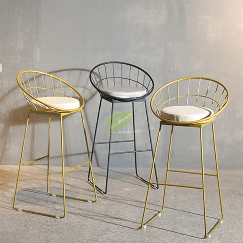 Золото стул барный табурет де Железный бар табуреты современное сидение Красота