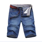Джинсовые шорты ClassDim мужские, короткие штаны из хлопка, однотонные прямые джинсовые шорты, повседневные синие