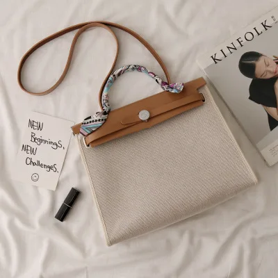 Роскошные дамские сумочки дизайнерская грубая Холщовая Сумка из натуральной