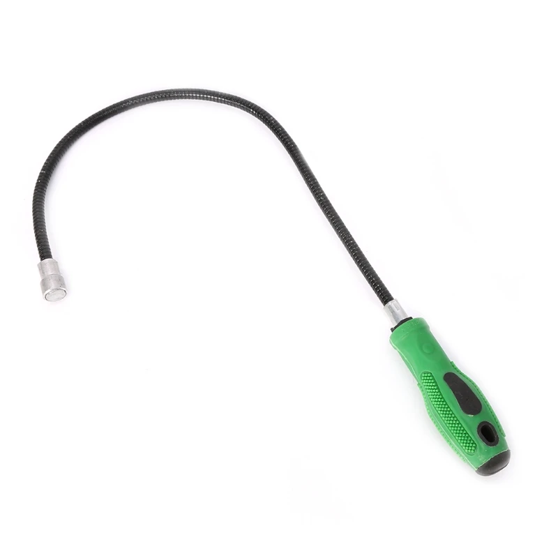 

Flexible Magnetic Pick Up Tool To Pick Up Green Plastic Non-slip Handle Grabber