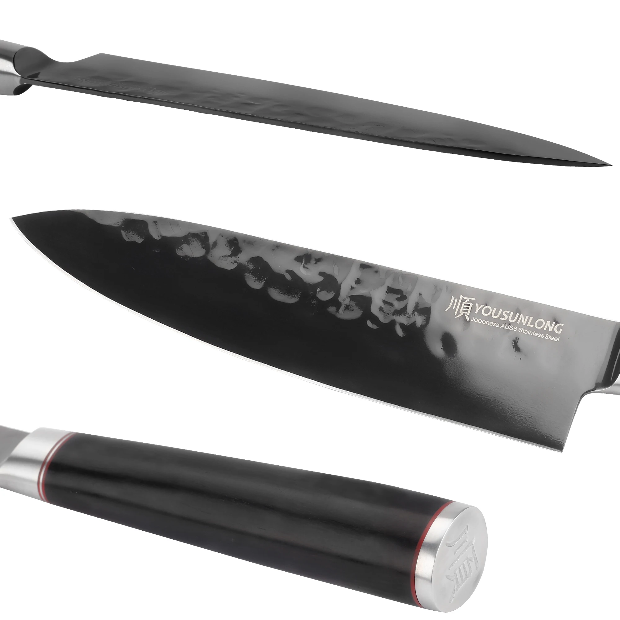 YOUSUNLONG поварские ножи мясница 8 дюймов японская сталь AUS8 высокопрочная черная