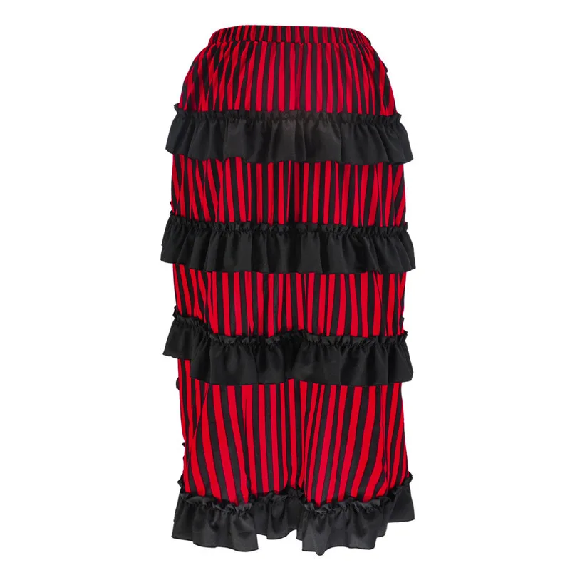 Праздничный готический костюм с юбкой в стиле стимпанк винтажный пирата полоску