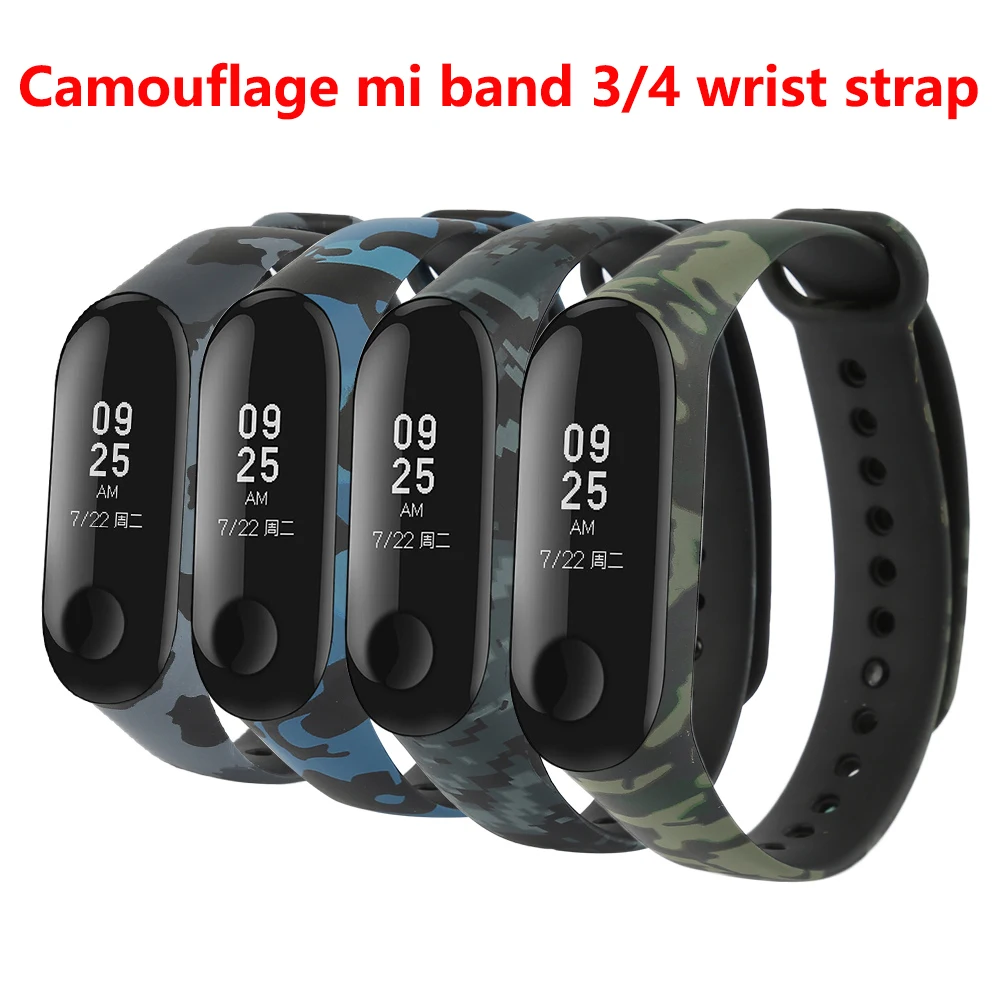 Камуфляжный цветной ремешок для xiaomi mi band 3 4 сменный смарт браслета