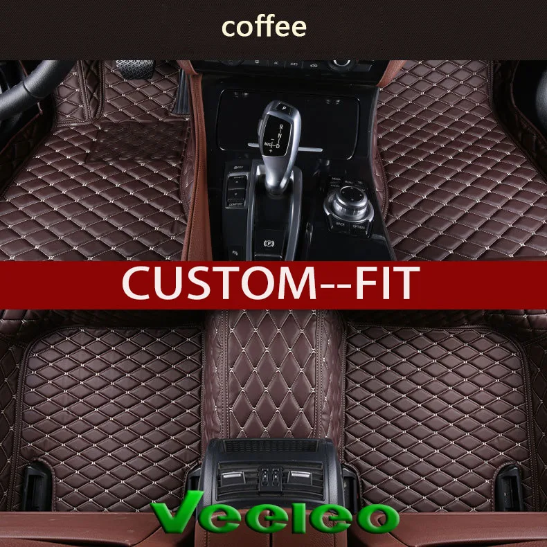 Veeleo 6 цветов кожаные автомобильные коврики для Jeep Grand Cherokee 2005-2010 передние и задние
