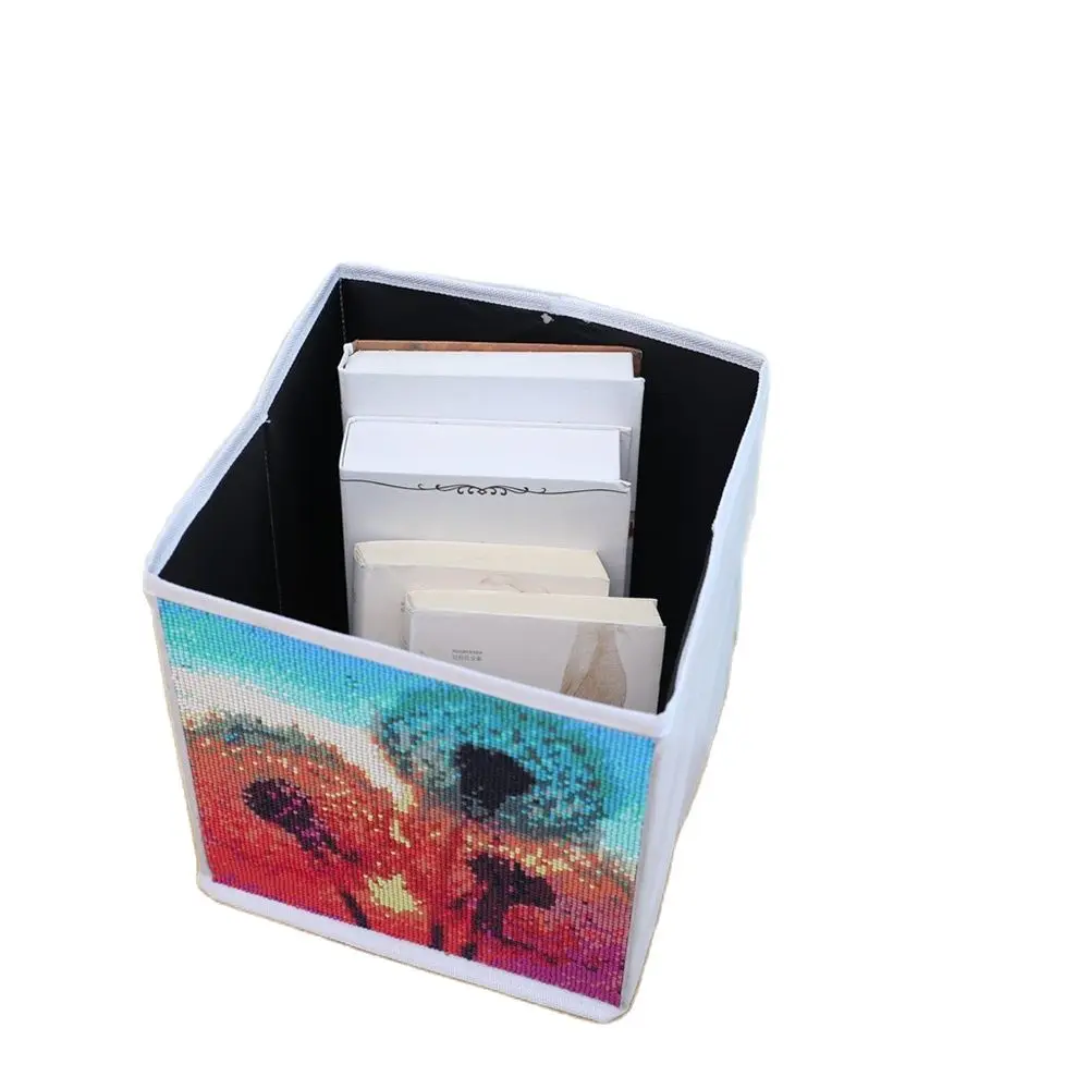 

DIY Diamond Painting Storage Box Full Drill Cross Stitch Embroidery Diamond Art Storage Case Foldable for Bedroom Home Art Craft