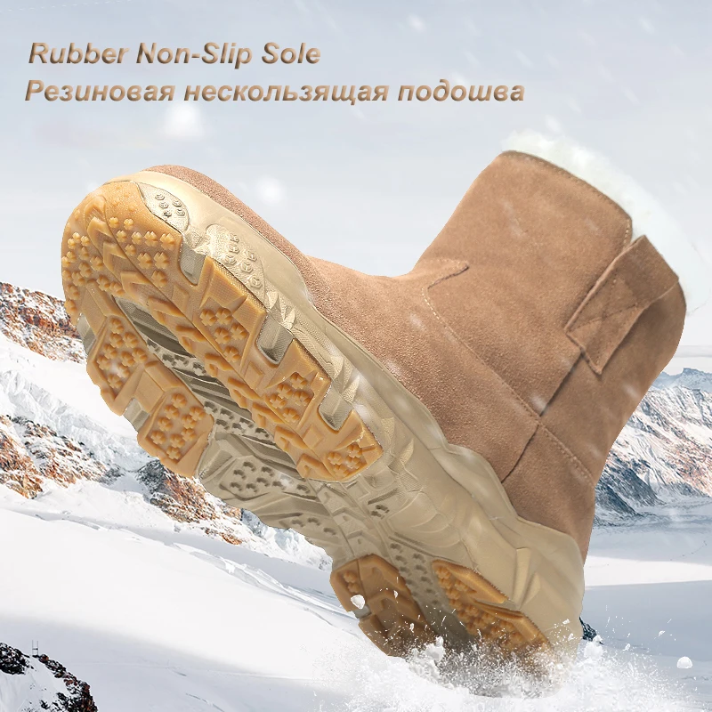 Мужские зимние ботинки с меховой подкладкой GRITION теплые из натуральной кожи