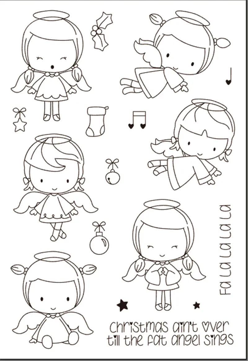 11x16 Ангел маленькая девочка прозрачный чистый силикон печать для DIY Скрапбукинг