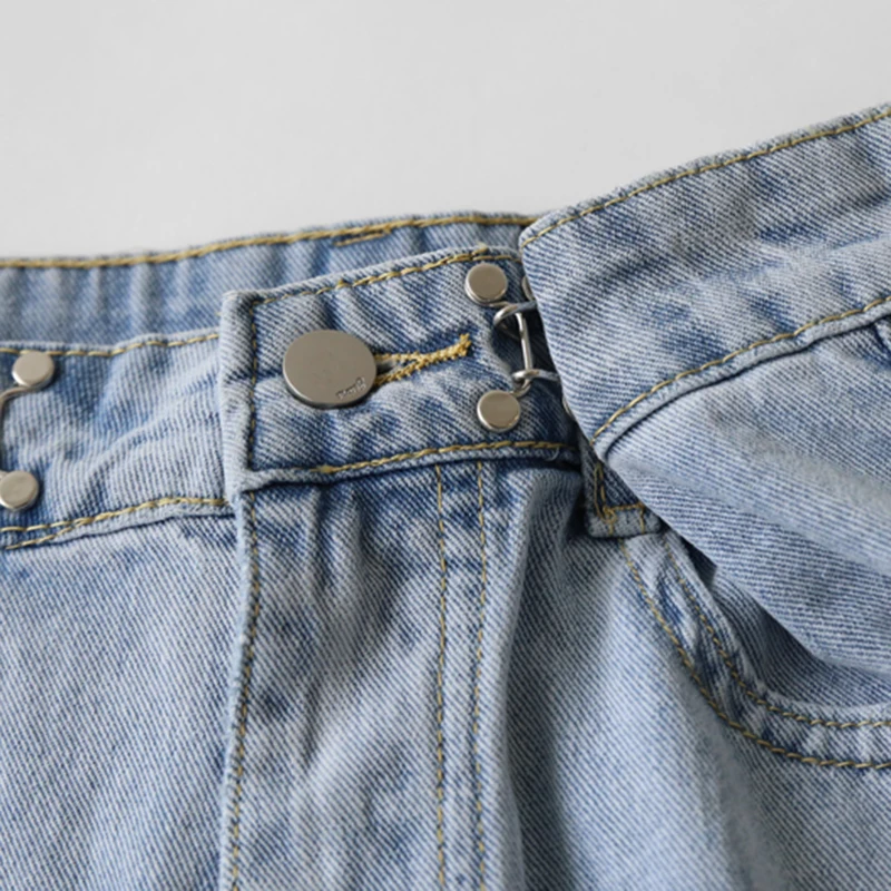 

GALCAUR Casual Denim Shorts Women High Waist Loose Patchwork Pockets Solid Wide Leg Short Pants Female 2021 Fashion New Clothes