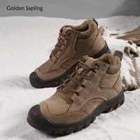 golden sapling outdoor mens boots for mountain trekking fashion winter men shoes genuine leather military classic casual boot