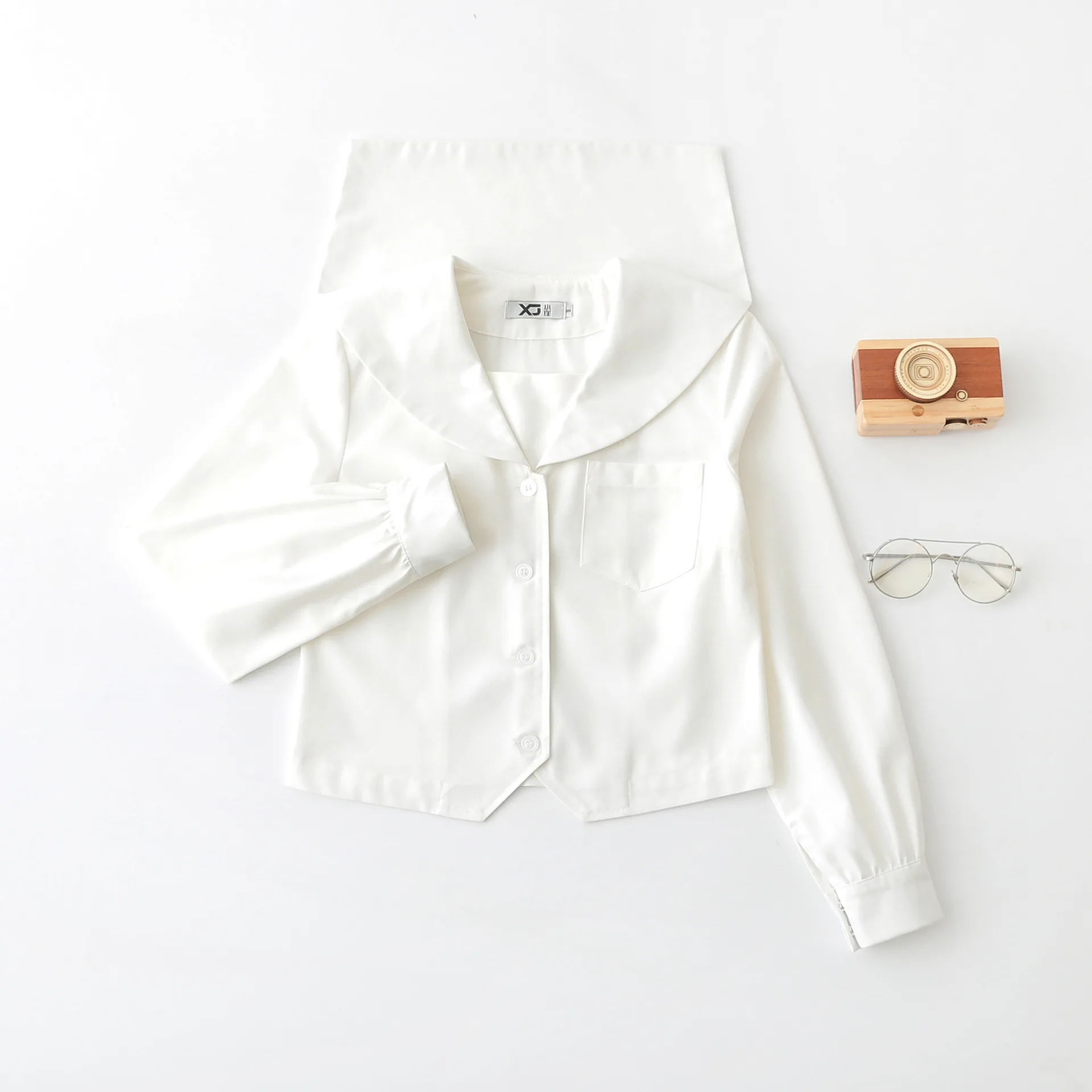 

All-Match Japanese Sailor Suit Female College Style JK Uniform Student School Uniform Japanese Soft Girl Pure White Shirt