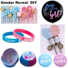 Товары для вечеринок с указанием пола, украшение для детского душа, воздушный шар для мальчиков и девочек, конфетти, пушка, пояс, металлический значок для папы, фон