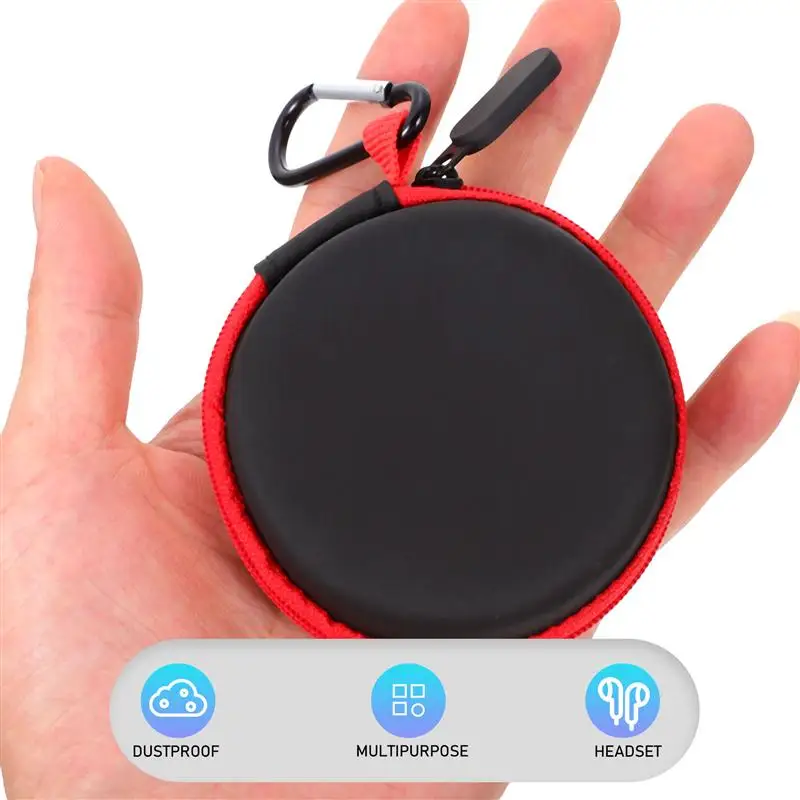 

2 Pcs 1 Set Large Capacity Earbud Cases Earphone Carrying Cases with Carabiner