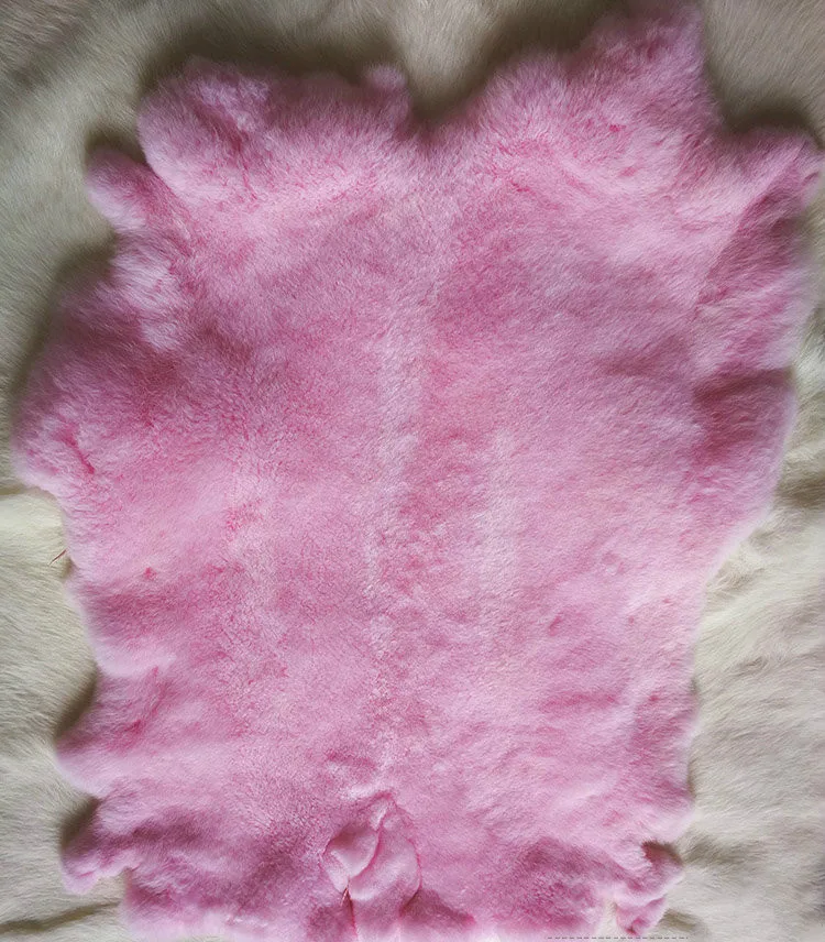 Light Pink Цветная коробка из кожи кролика Рекс, общий набор, сделай сам, Мобильная Сумка из меха кролика Рекс, воротник из натурального меха, одежда из кожи, мех кролика, шерсть 45*28 см - Цвет: Light Pink