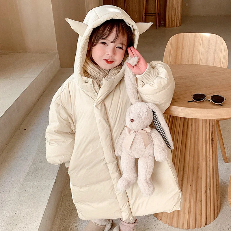 

Baby Girl Clothes Winter Down Jacket for Kids Designer Clothes Little Girls Clothing Long Down Jacket Abrigo Niña Invierno