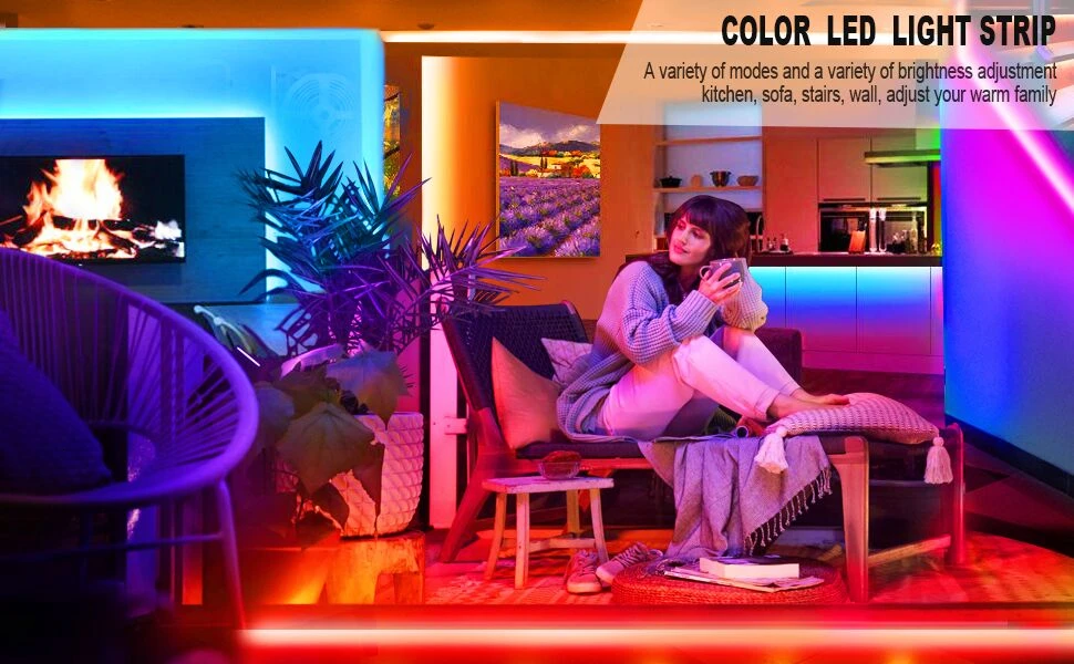 DCOO RGB светильник 32,8фт 5 м/10 м 20Key музыка синхронизация изменение цвета канат светильник SMD 3528 светодиодный ИК пульт дистанционного управления гибкая лента