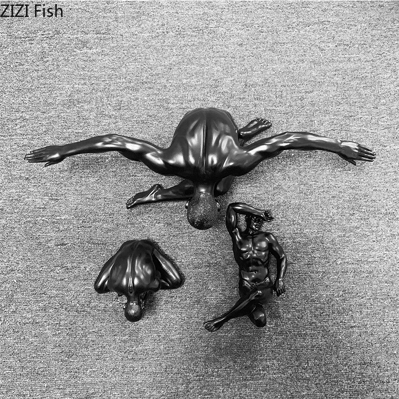 Статуэтка боди арт голый человек настольное украшение статуэтка из смолы для