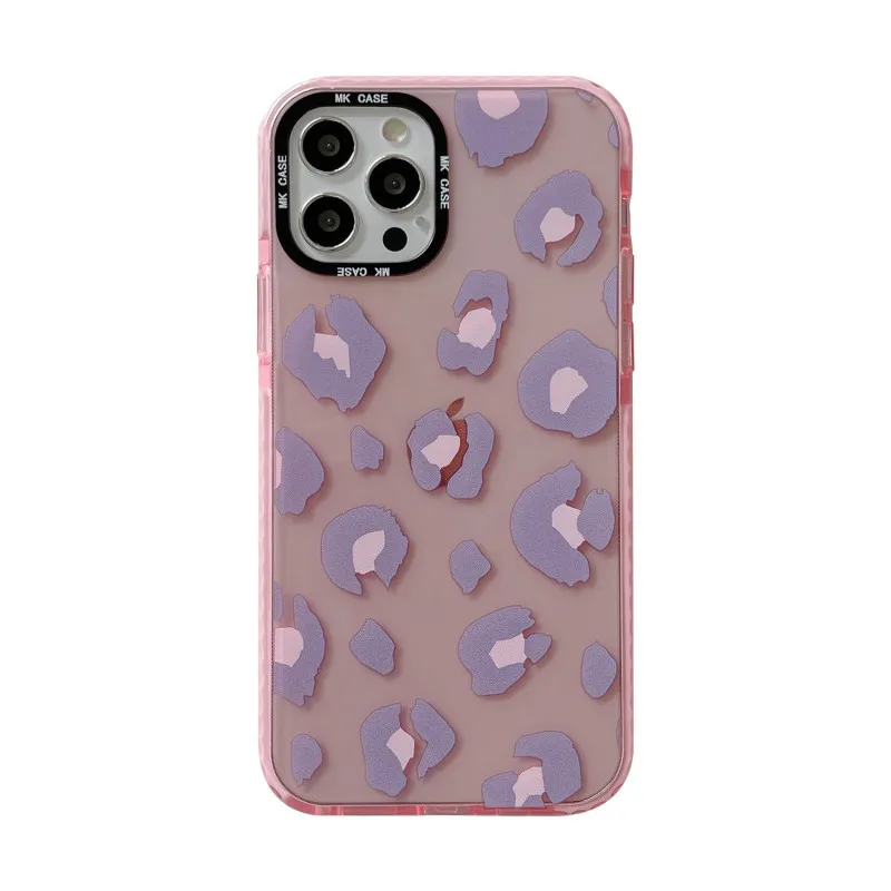 

Transparent leopard print phone case is suitable for iPhone11 12Pro Max mini XR XS XSMax 8 7PluS anti-drop protective back cover