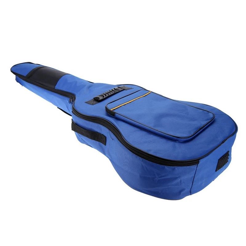 

Hot-41inch Guitar Backpack Shoulder Straps Pockets 5mm Cotton Padded Gig Bag Case blue