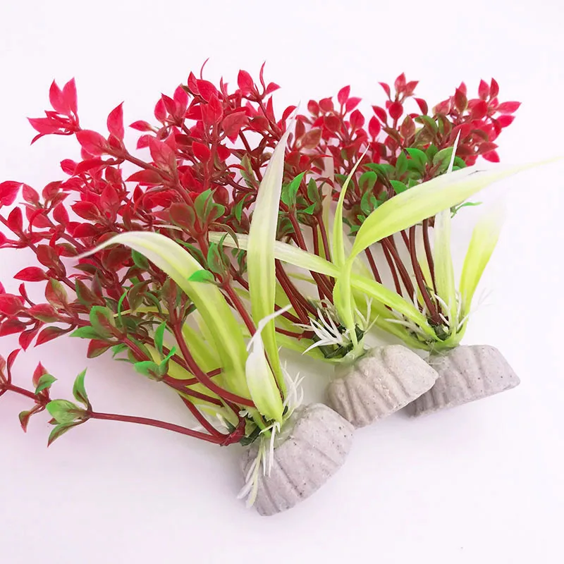 1 шт пластиковые растения для украшения аквариума довольно водяной траве