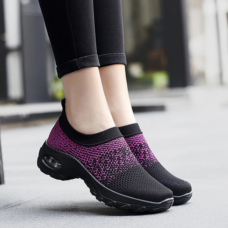 2021 New Sneakers Women Tennis Shoes Mesh Breathable Slip on Flat Anti-Slip Woman Outdoor Trainers Female Zapatos De Mujer