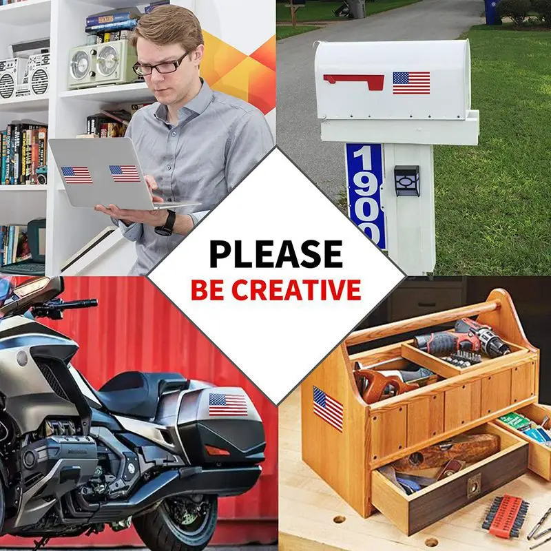 Прямоугольная наклейка американского флага Виниловая на бампер окно красная