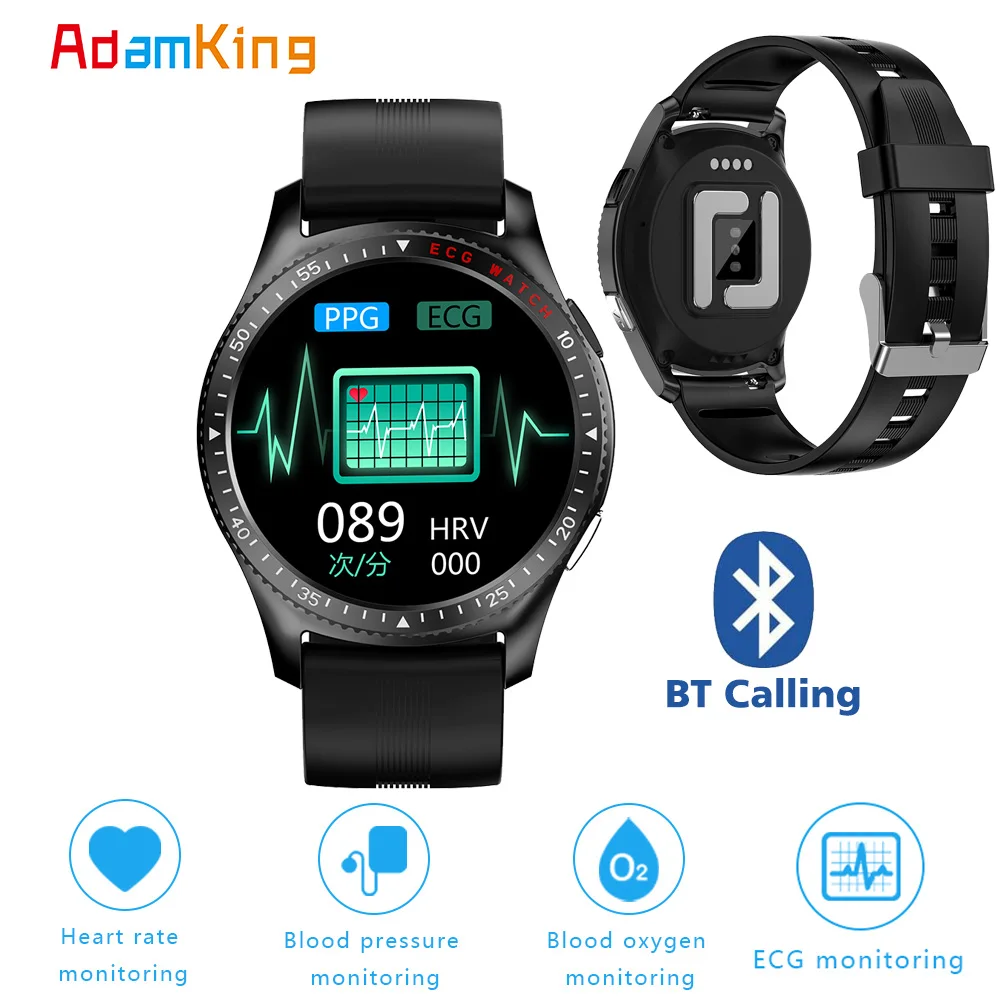 

ECG PPG Smartwatch 2021 BT Call Phone Watch Ti Chip Band Heart Rate Spo2 Monitor Smart Watch Wireless Electrode Wristband PK N58