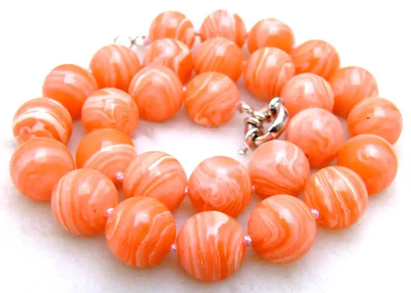 

Qingmos 14mm Light Pink Round Zebra Stripe Agates Loose Beads for Jewelry Making DIY Necklace Bracelet Earring Strands 15" lo565