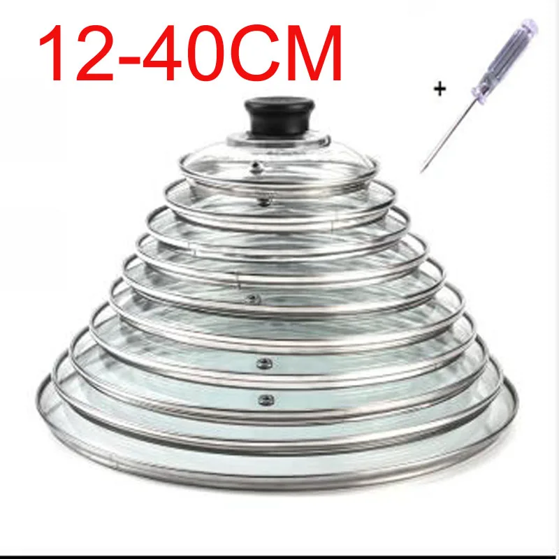 12 40 см утолщенная Прозрачная крышка из закаленного стекла для супа кастрюля