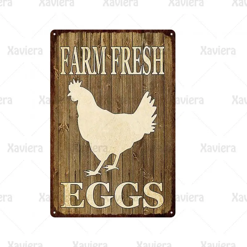 

Retro Poster Tin Decor Sign Farm Wall Decor Chicken & Fresh Eggs For Sale Metal Iron Sheet Decor For Farm Kitchen Market Tin Sig