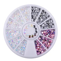 2021 candy color acrylic stickers for nails fashion flat bottom rhinestone nail art decorations for manicure design