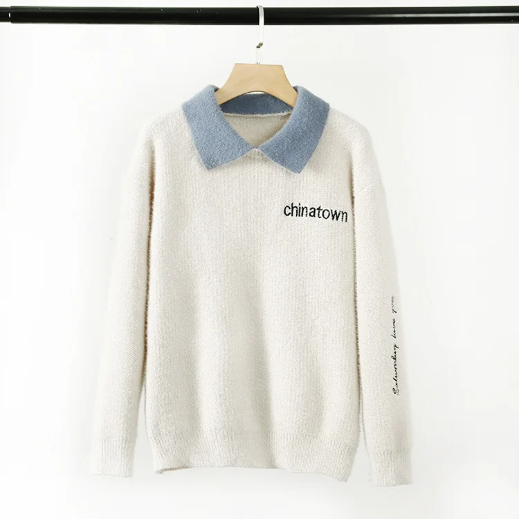 Повседневные женские свитера размера плюс Осень-зима 2019 Модные свободные