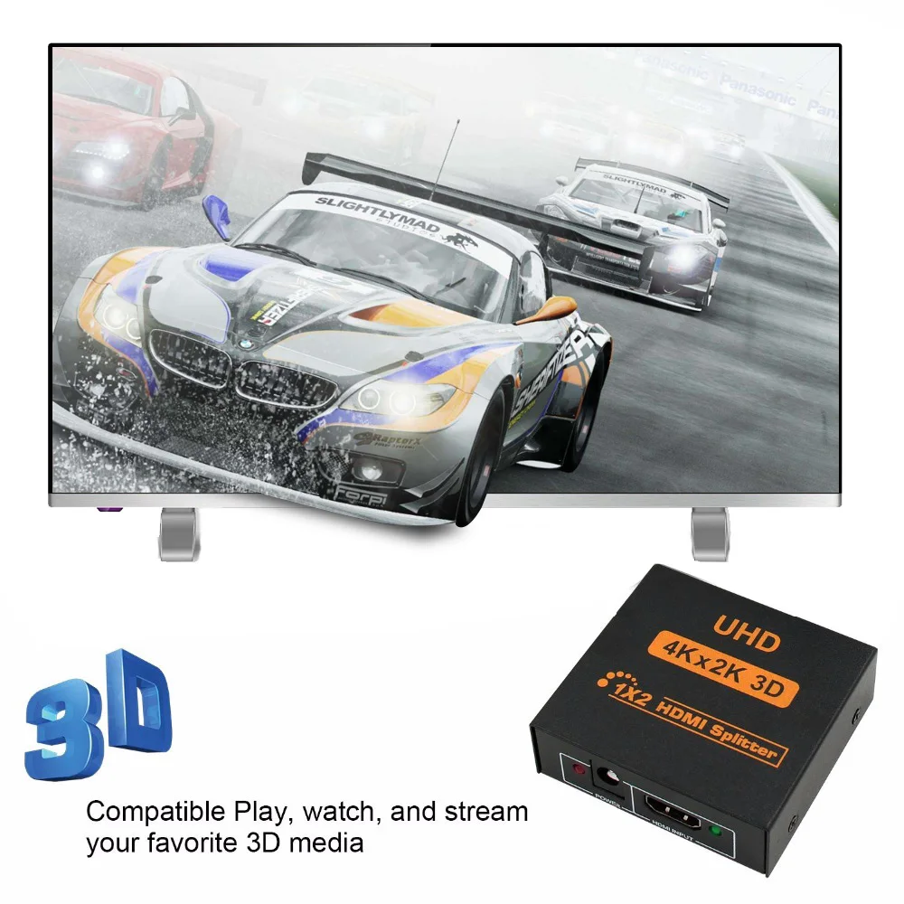 HDMI 4K сплиттер 3D UHD коммутатор 1X2 1X4 двойной дисплей HD 1080p видео для HDTV PS3 Xbox адаптер