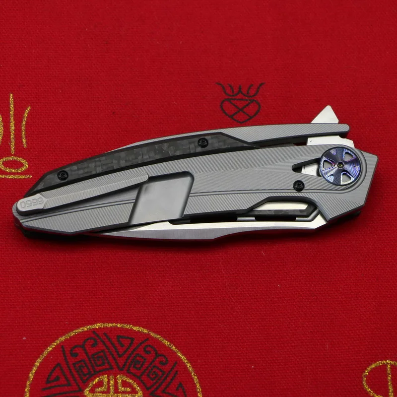 Новинка KANEDEIIA ZT0999 складной нож M390 лезвие Титан+ рычаг CF утилита Кемпинг Охота Карманные Ножи EDC инструменты
