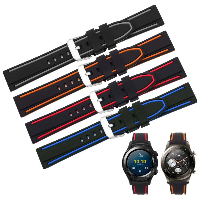 Цветной ремешок для Huawei Watch GT 2 46 мм силиконовый honor magic Sport браслет на запястье